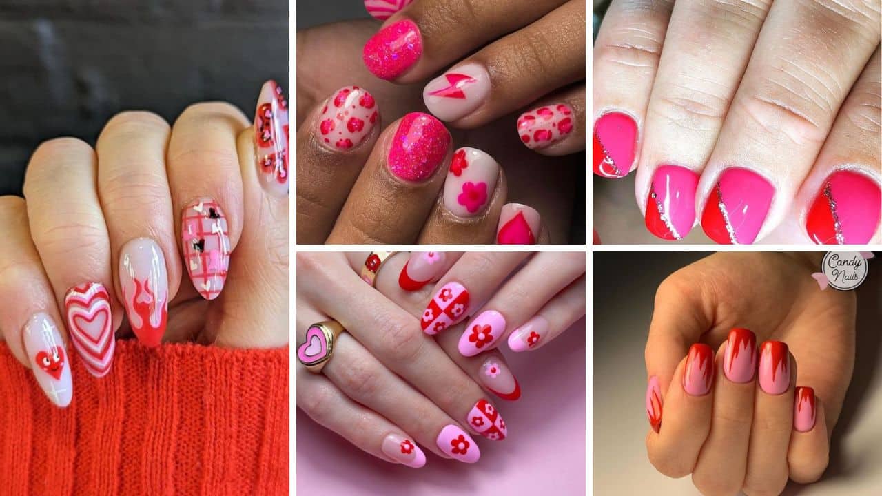 60+ Latest Red And Pink Nail Designs 2023