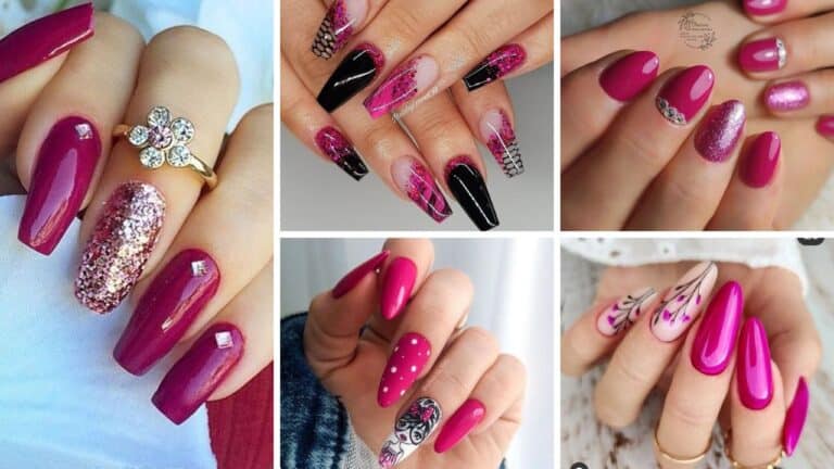 27+ Latest Dark Pink Nail Designs 2023