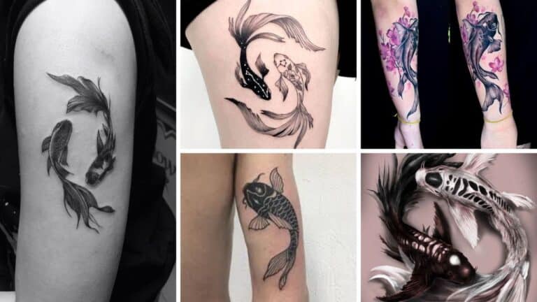 54+ Trendy Black And Grey Koi Fish Tattoo Designs 2023