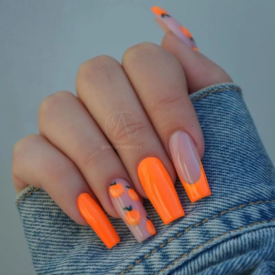 46+ Latest Orange Nail Designs 2023