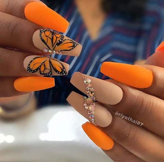46+ Latest Orange Nail Designs 2023
