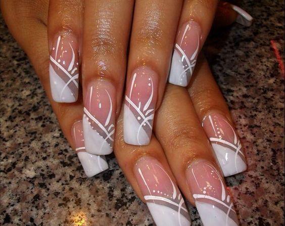 24+ Cute French White Tip Nail Designs 2023