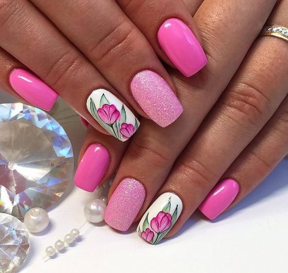 50+ Stunning Rose Nail Design