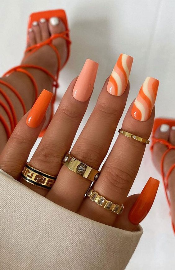 46+ Latest Orange Nail Designs 2023