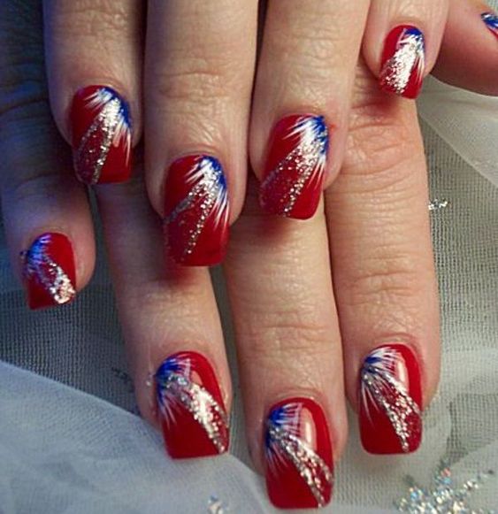 30+ Latest Red White And Blue Nail Designs 2023