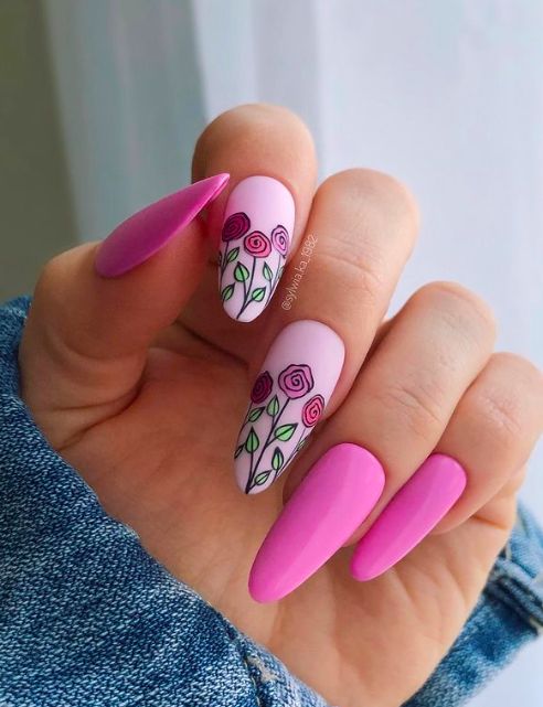 50+ Stunning Rose Nail Design