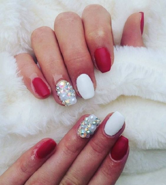 24+ Trendy Nail Designs Red And White 2023