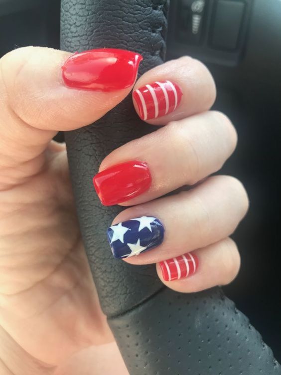30+ Latest Red White And Blue Nail Designs 2023