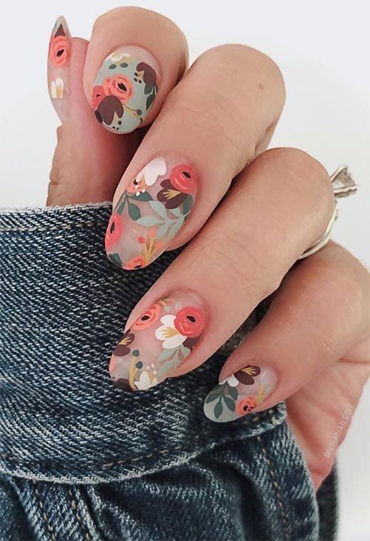 60+ Stunning Flower Nail Design 2023