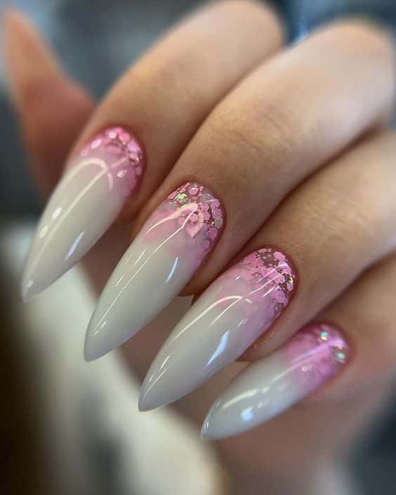 46+ Bridal White And Pink Nail Designs 2023