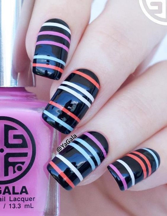 31+ Trendy Nail Designs With Stripes 2023