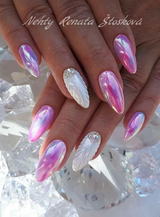46+ Bridal White And Pink Nail Designs 2023
