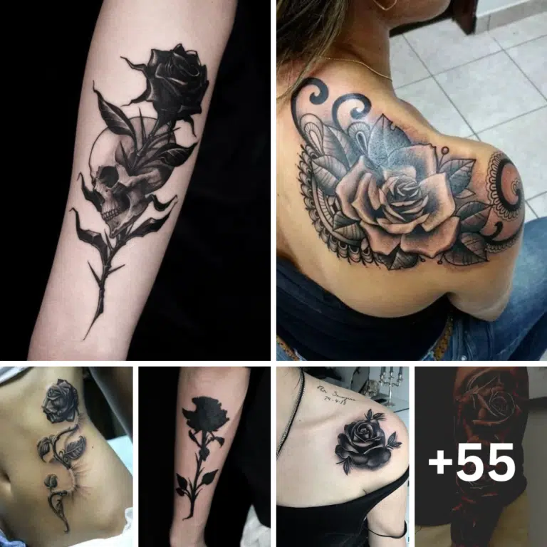 55+ Beautiful Black Rose Tattoo Designs 2024