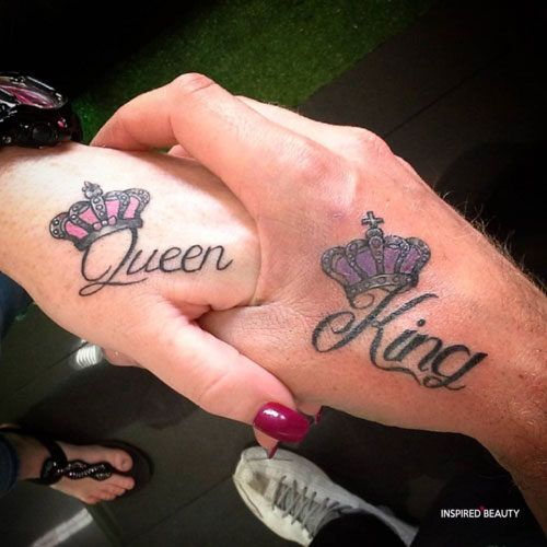 King Queen Tattoo Waterproof Male and Female Temporary Body Tattoo