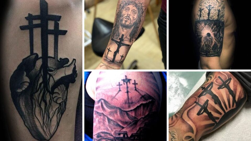 30+ Amazing Three Cross Tattoo Designs 2023
