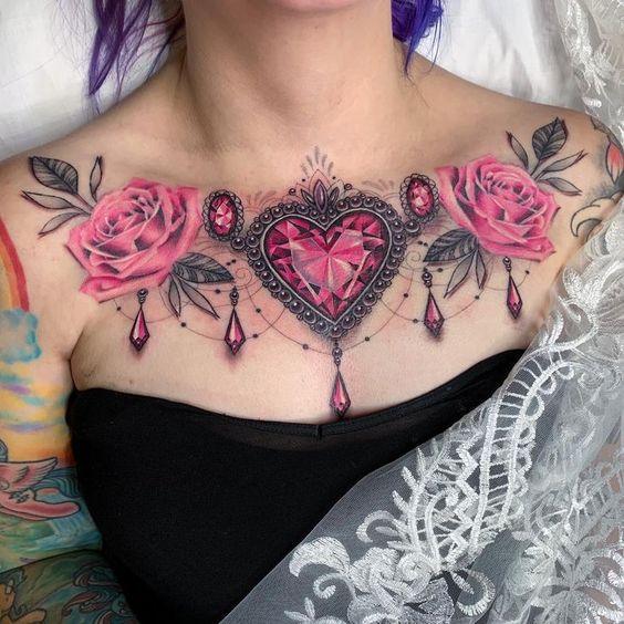 30 Chest Tattoos For Women  Beautiful Chest Tattoo Designs