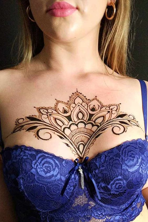 21 Sensuous  Unique Chest Tattoos Women2023 Version