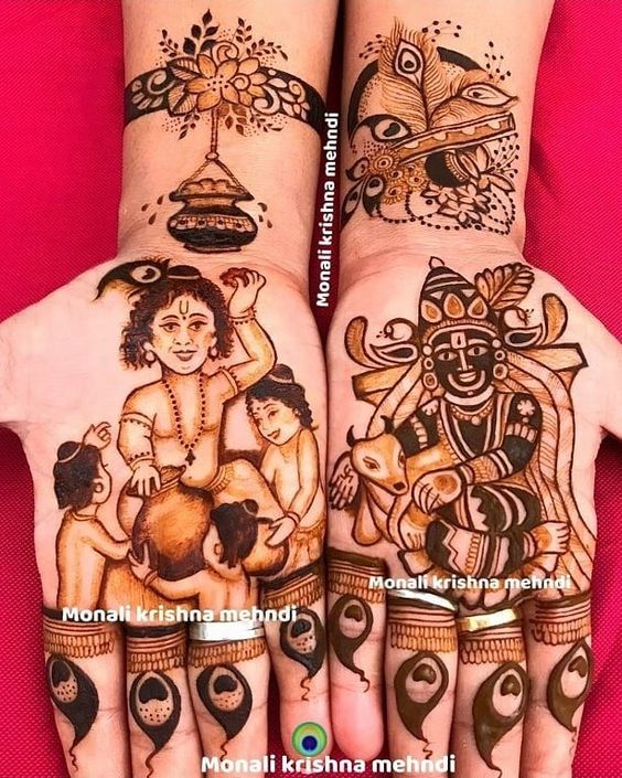 46+ Beautiful Janmashtami Mehndi Designs 2023