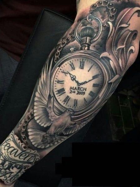 60+ Trendy Clock Tattoo Designs For Guys