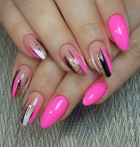 50+ Bright Pink Nail Designs