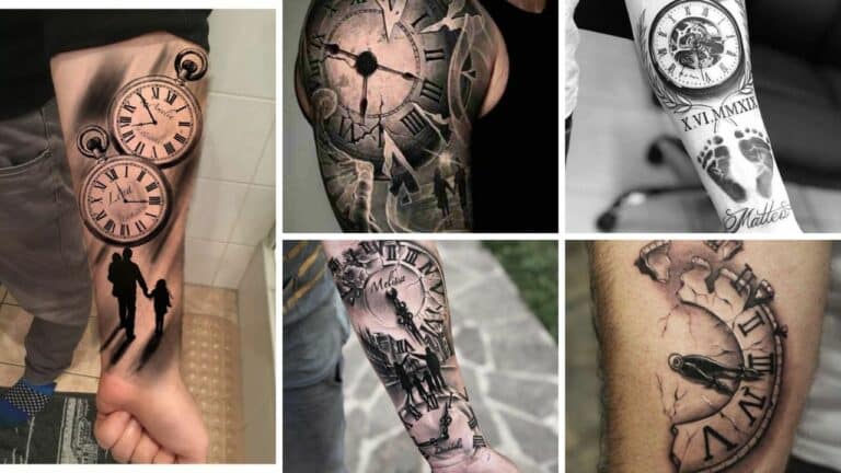 60+ Trendy Clock Tattoo Designs For Guys