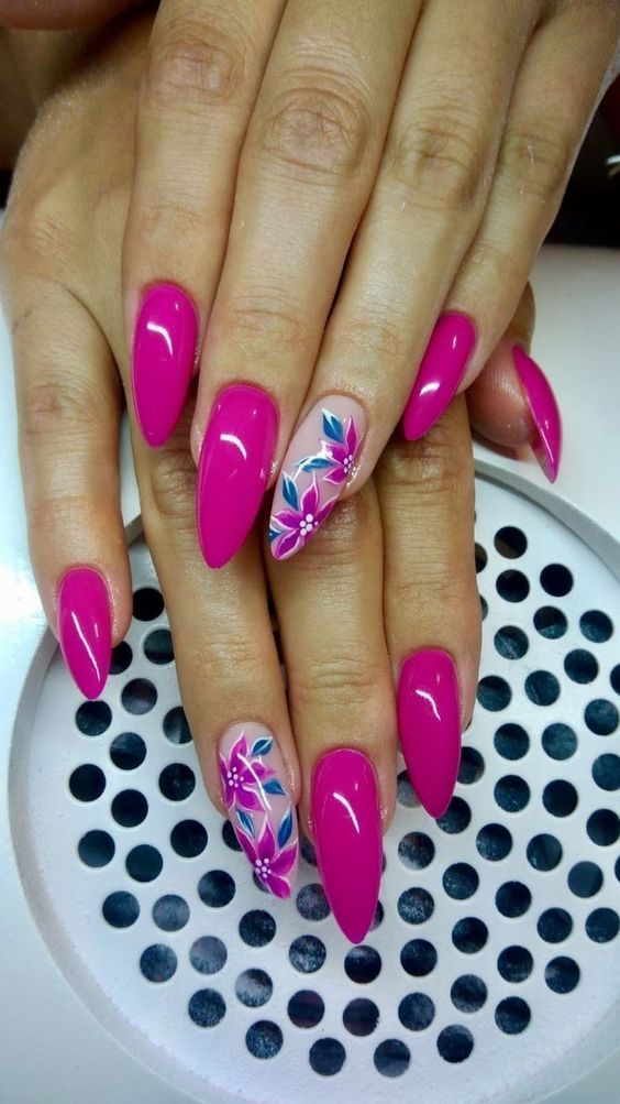 50+ Bright Pink Nail Designs