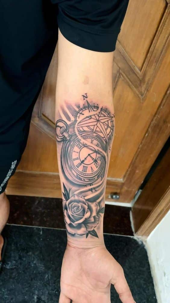 60+ Trendy Clock Tattoo Designs For Guys