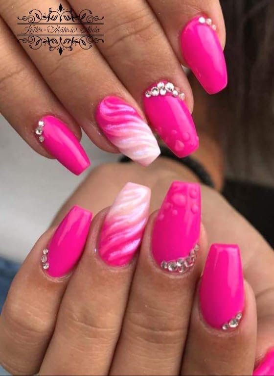 50+ Bright Pink Nail Designs