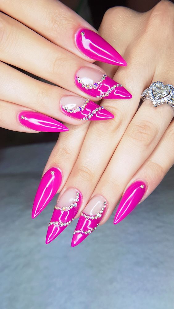 50+ Bright Pink Nail Designs