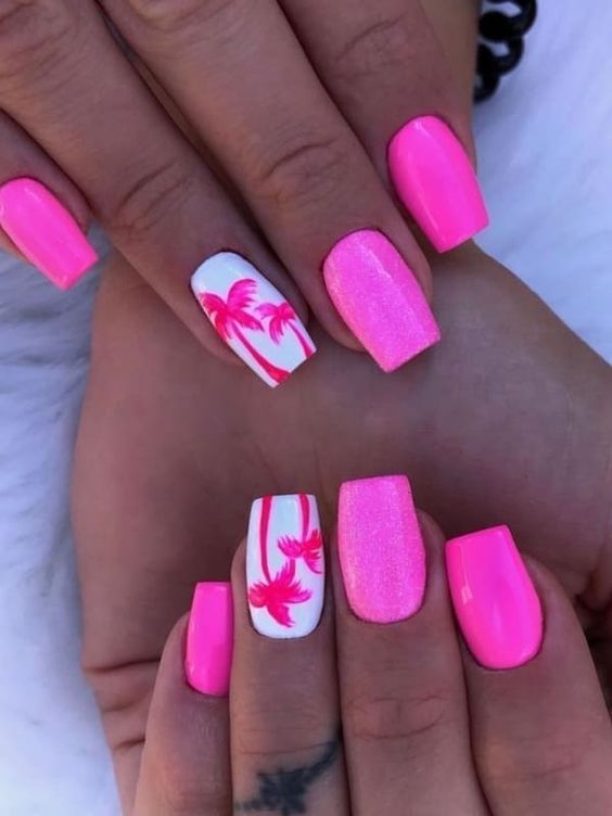 50+ Bright Pink Nail Designs