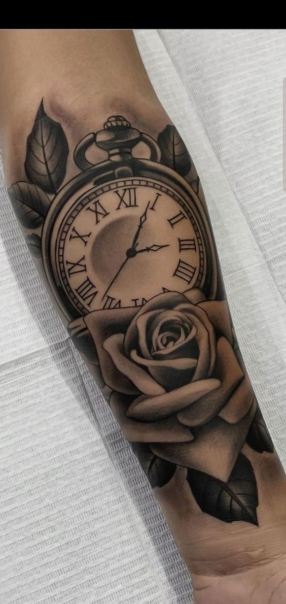 60+ Trendy Clock Tattoo Designs For Guys