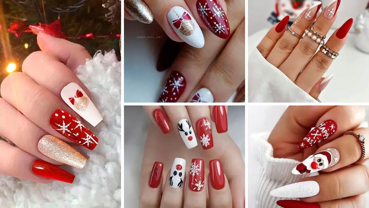 30+ Beautiful Red Christmas Nails