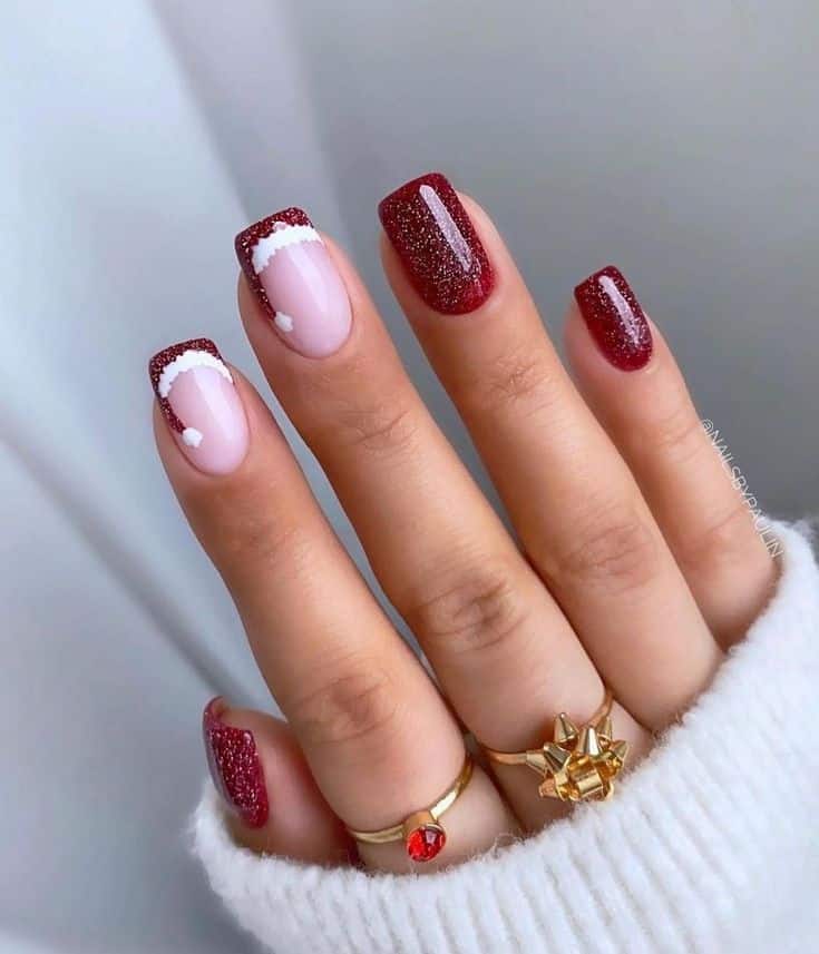 51+ Trendy Short Christmas Nails