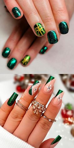 60+ Gorgeous Green Christmas Nails