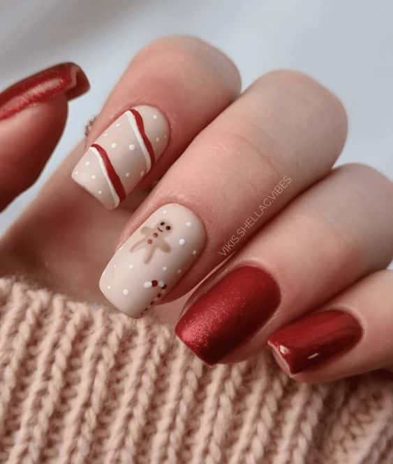 51+ Trendy Short Christmas Nails