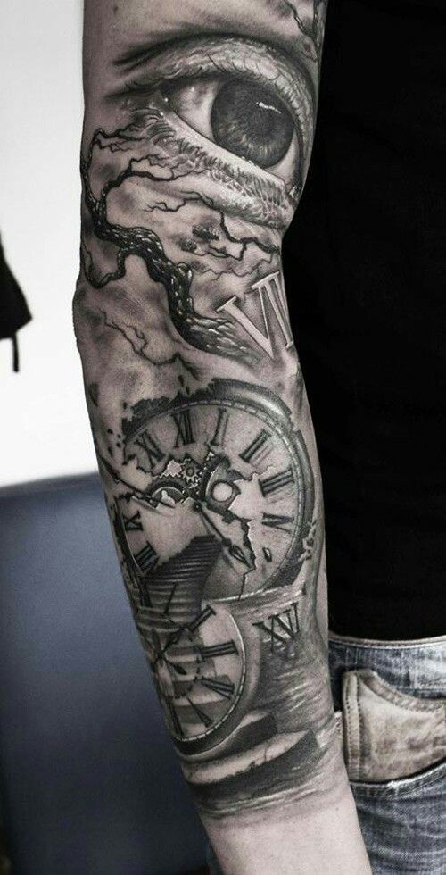 51+ Trendy Broken Clock Tattoo Designs