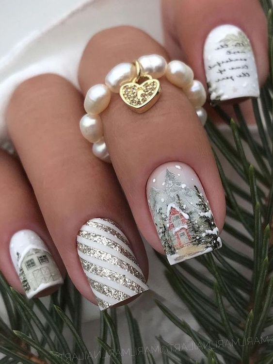 51+ Trendy Short Christmas Nails