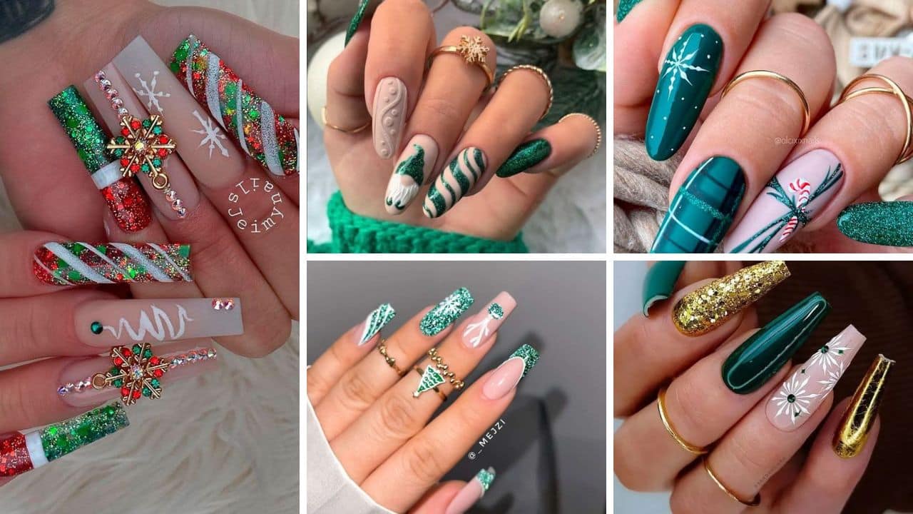 60+ Gorgeous Green Christmas Nails