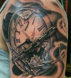 51+ Trendy Broken Clock Tattoo Designs