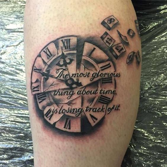 51+ Trendy Broken Clock Tattoo Designs