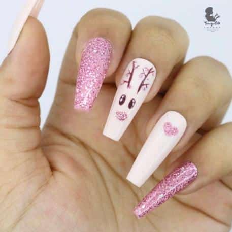 33+ Outstanding Pink Christmas Nails