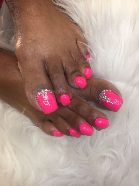 48+ Peaceful Pink Toe Nail Designs 2024