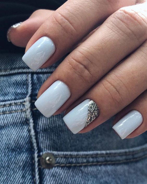 28+ Beautiful Cute White Nail Designs 2024