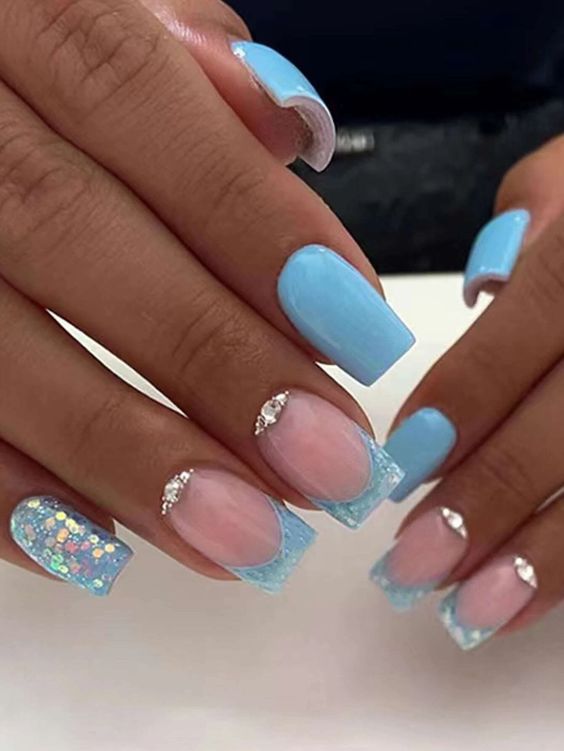 26+ Sky Blue Nail Designs 2024