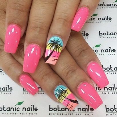 25+ Tropical Flower Nail Designs 2024