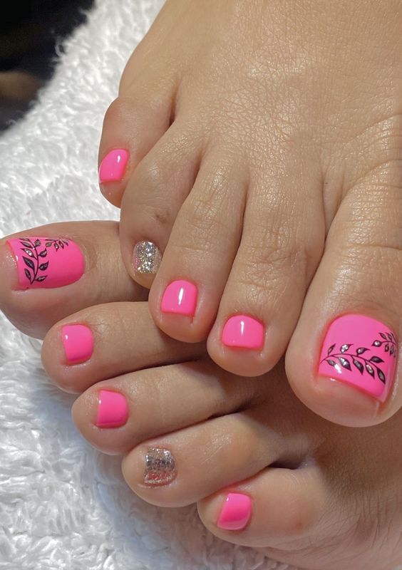 48+ Peaceful Pink Toe Nail Designs 2024