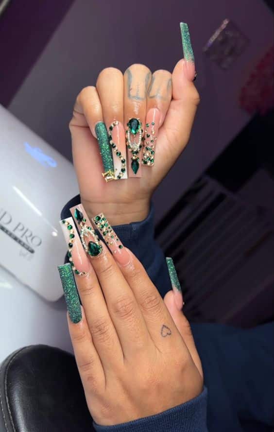 40+ Trending Nail Designs With Diamonds 2024