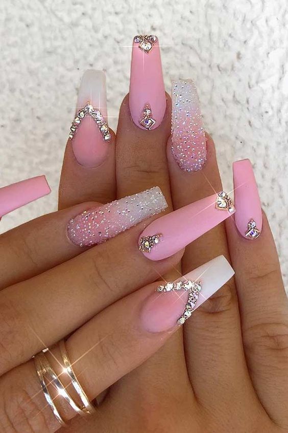 40+ Trending Nail Designs With Diamonds 2024