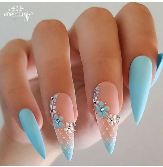 26+ Sky Blue Nail Designs 2024