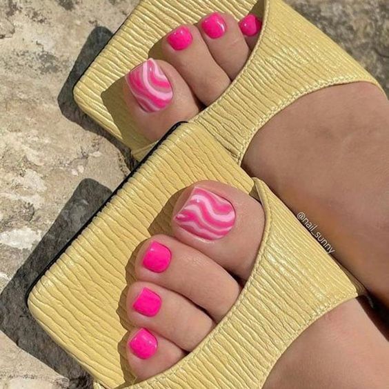 48+ Peaceful Pink Toe Nail Designs 2024